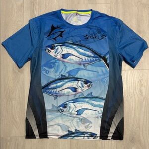 🔥BUNDLESALE Mens M Lico Skailz Performance Fishing short sleeve shirt NWOT